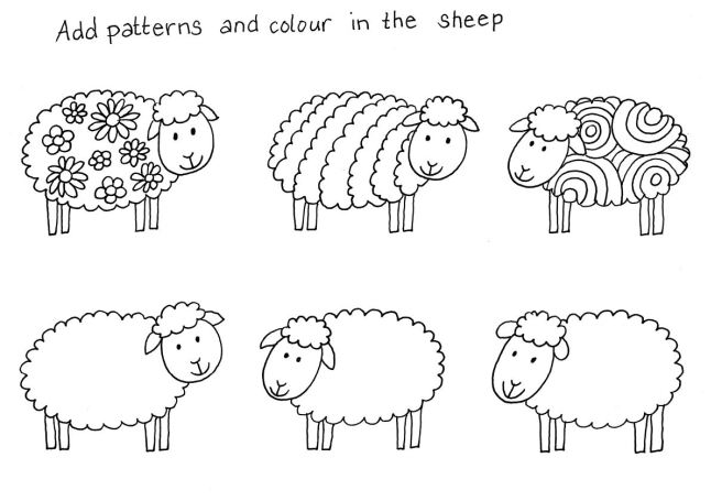 Sheep colouring page